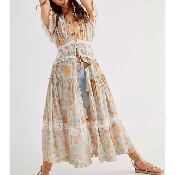 Free People Field Of Dreams Floral Maxi Top Dress - Picture 2 of 6